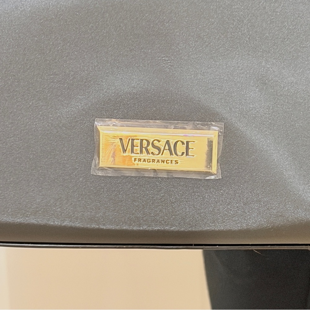 VERSACE NEW Black Tote Handbag with Blue Interior - Picture 6 of 7